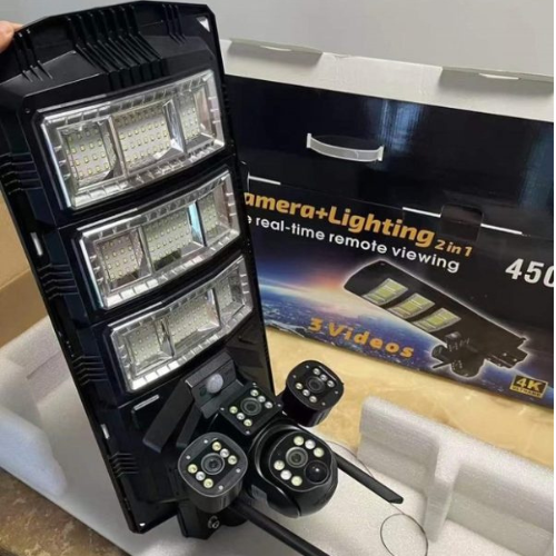 V380 Triple Lens 4G PTZ Solar Camera + Floodlight