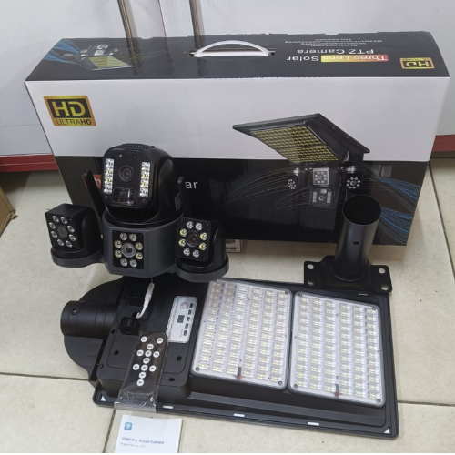 Triple Lens V380 4G Floodlight Solar PTZ Camera